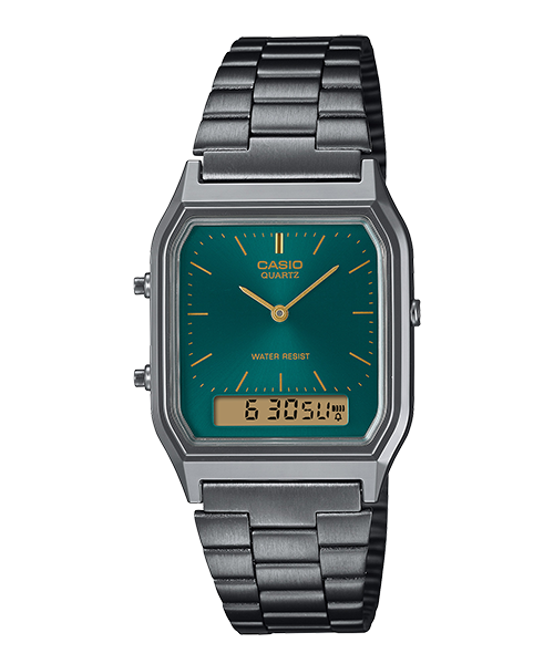 Reloj Vintage correa de Acero inoxidable AQ-230EGG-3A