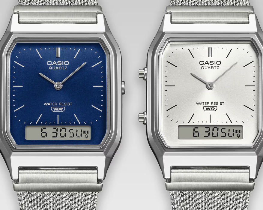 Reloj Vintage correa de Acero inoxidable AQ-230EM-7A