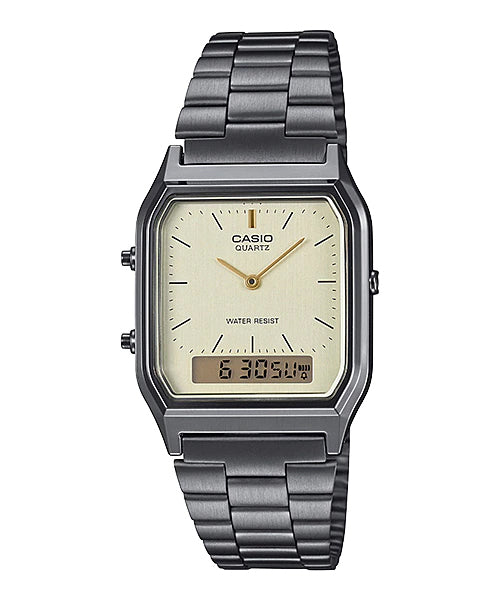 Reloj Vintage correa de Acero inoxidable AQ-230GG-9A