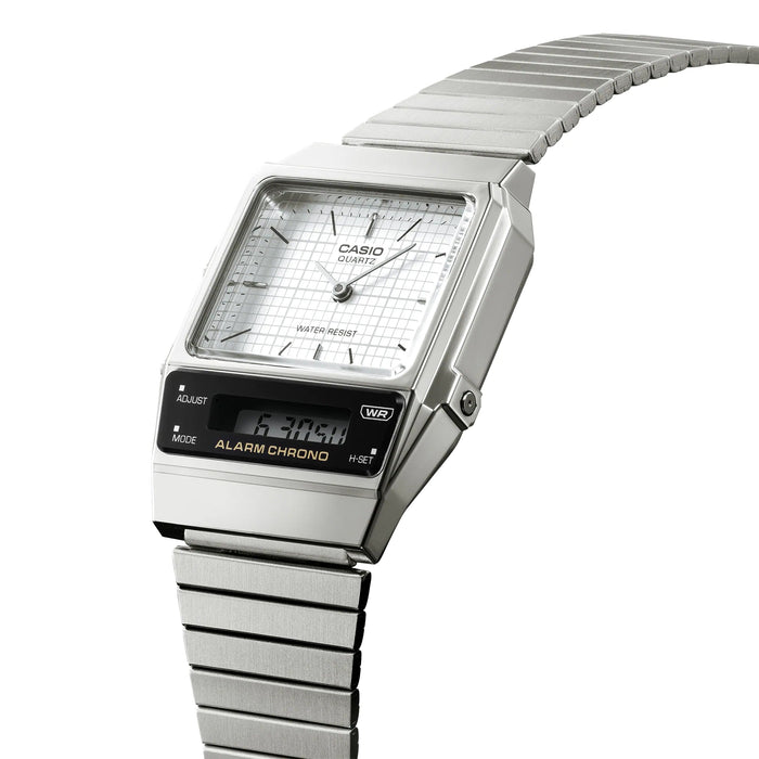 Reloj Vintage correa de Acero inoxidable AQ-800E-7A