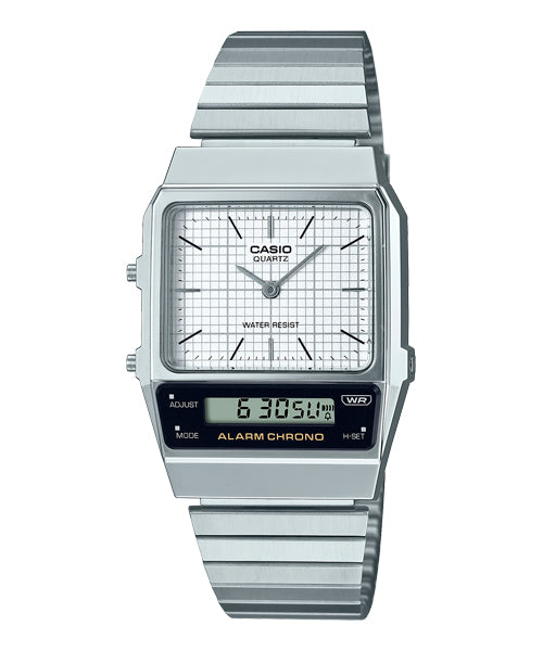 Reloj Vintage correa de Acero inoxidable AQ-800E-7A