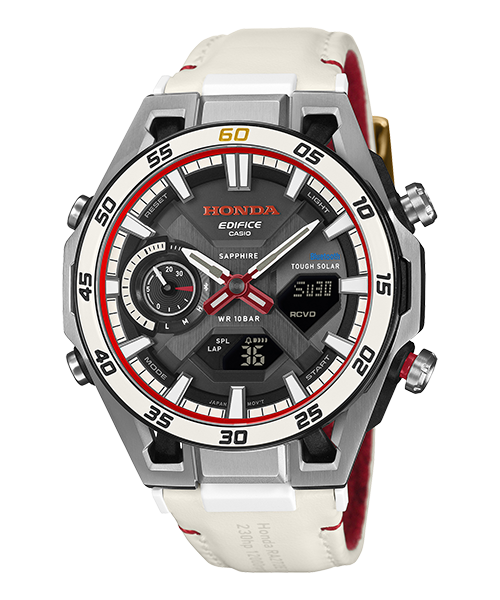 Reloj Edifice casual correa de cuero ECB-2300HR-1A