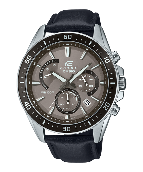 Reloj Edifice casual correa de cuero EFR-552L-5AV