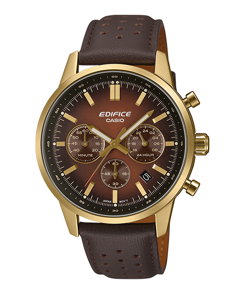 Reloj Edifice casual correa de Cuero EFR-575CL-5A