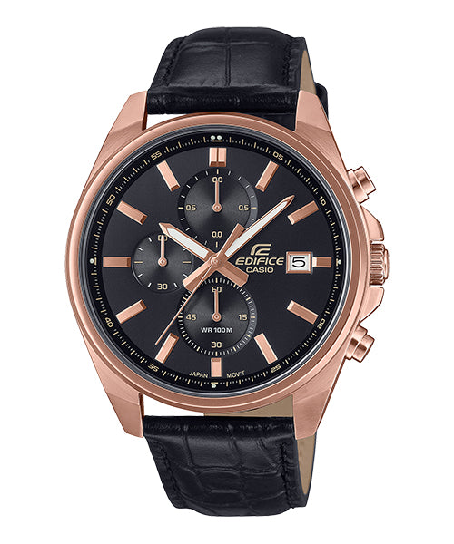 Reloj Edifice casual correa de Cuero EFV-610ECL-1A