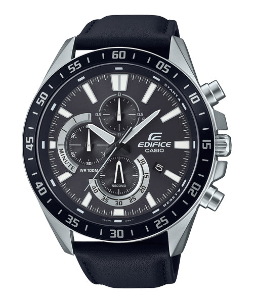Reloj Edifice casual correa de Cuero EFV-620L-1AV
