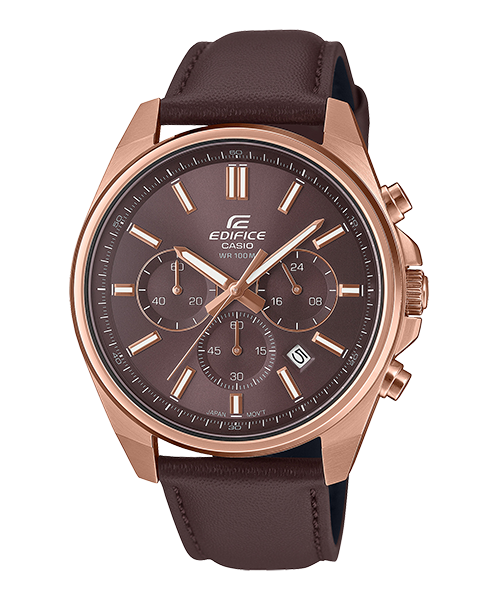 Reloj Edifice casual correa de Cuero EFV-650CL-5AV