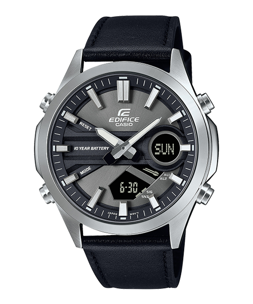 Reloj Edifice casual correa de Cuero EFV-C120L-8A