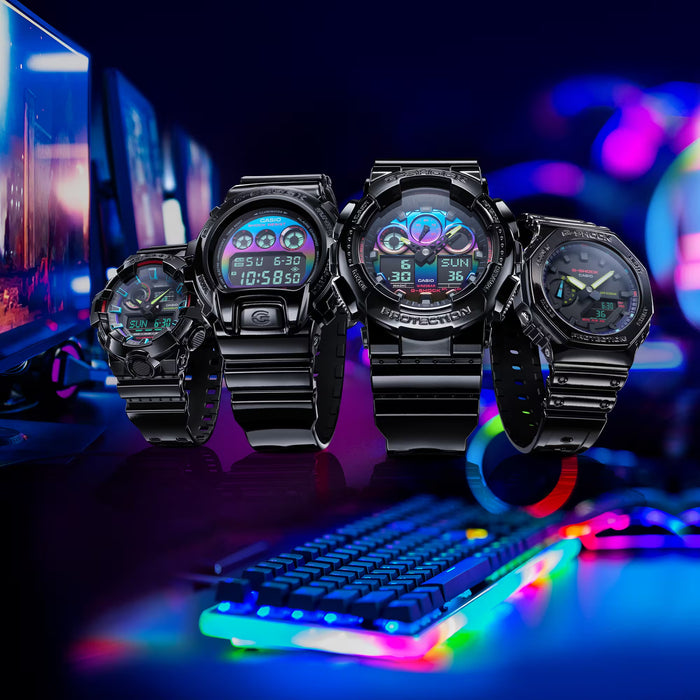 Reloj G-shock edición Virtual Rainbow correa de resina GA-2100RGB-1A