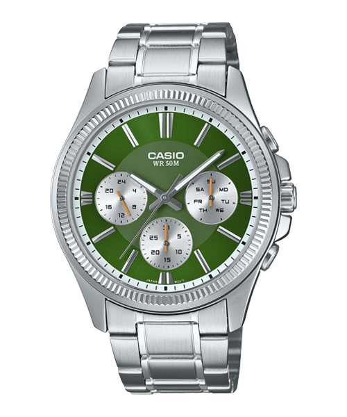 Reloj casual correa de Acero inoxidable MTP-1375D-3AV