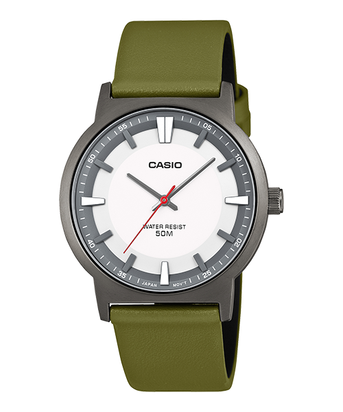 Reloj casual correa de Cuero MTP-B220BL-7AV