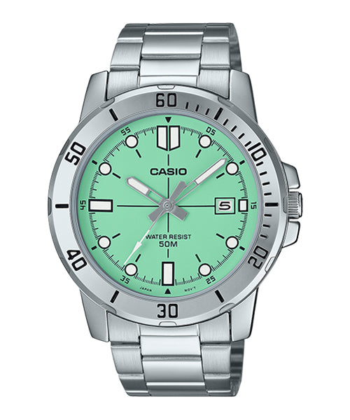Reloj casual correa de Acero inoxidable MTP-VD01D-3E1V