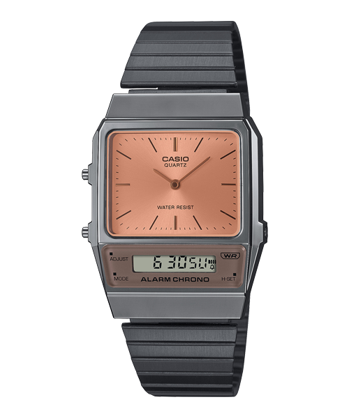 Reloj Vintage casual correa de acero inoxidable AQ-800ECGG-4A