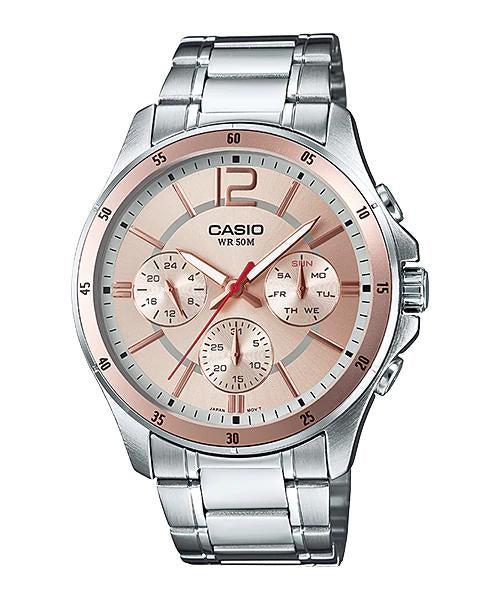 Reloj casual correa de acero Inoxidable MTP-1374D-9AV