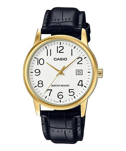 Reloj casual correa de cuero MTP-V006L-1B2