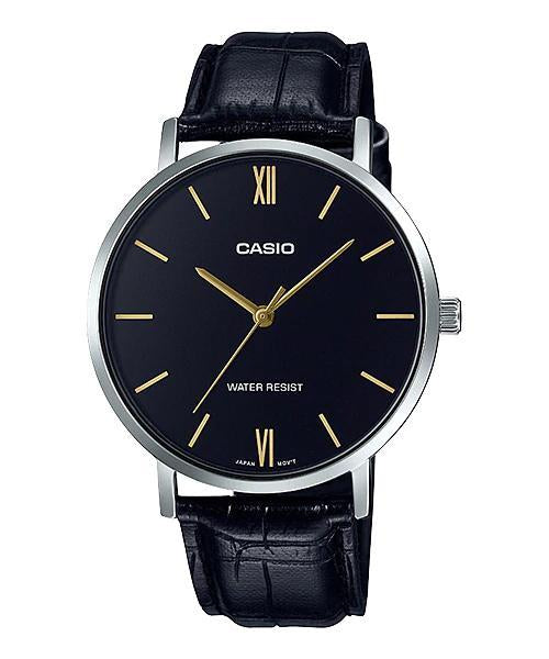 Reloj casual correa de cuero MTP-V001L-1B