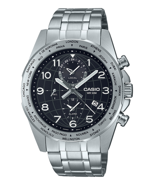 Reloj casual correa de acero inoxidable MTP-W500D-1AV